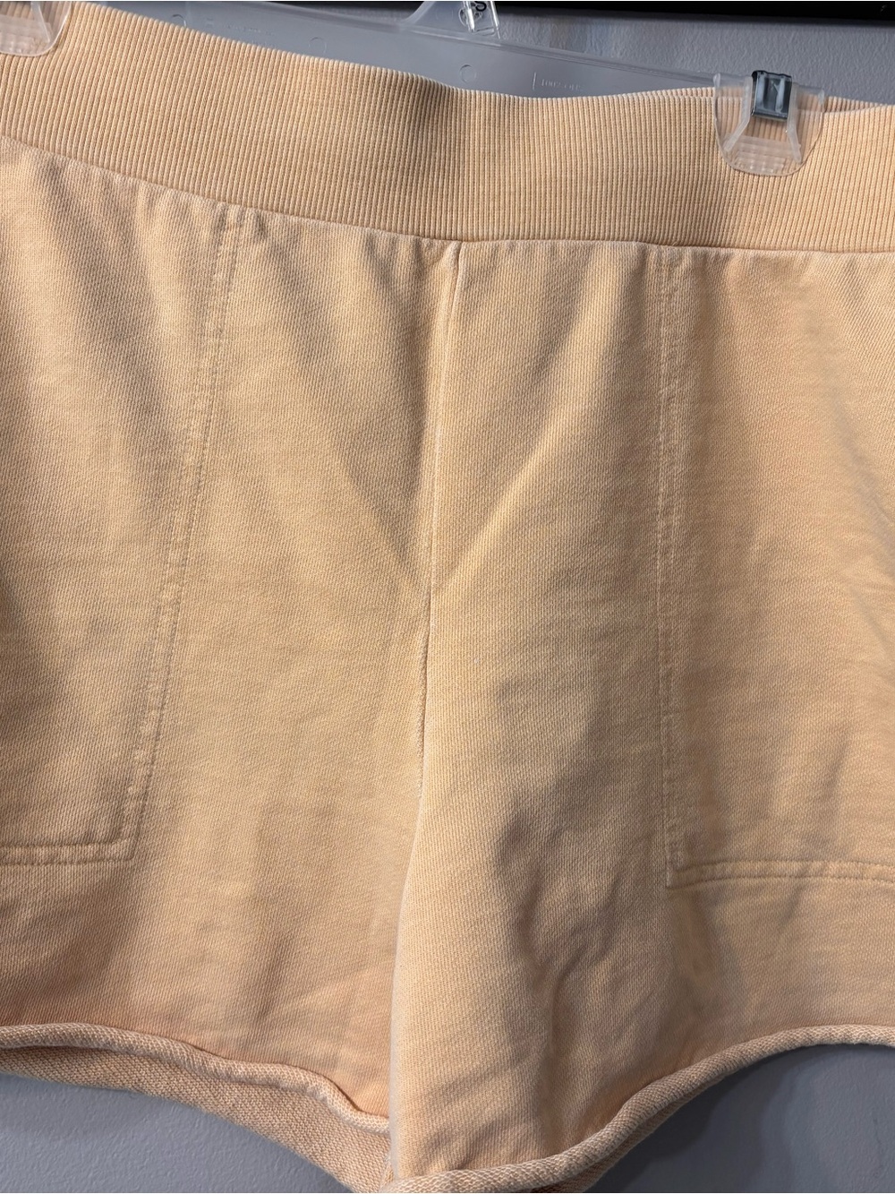 CALIA Women’s high rise Casual Knit Sweat Shorts in Light yellow